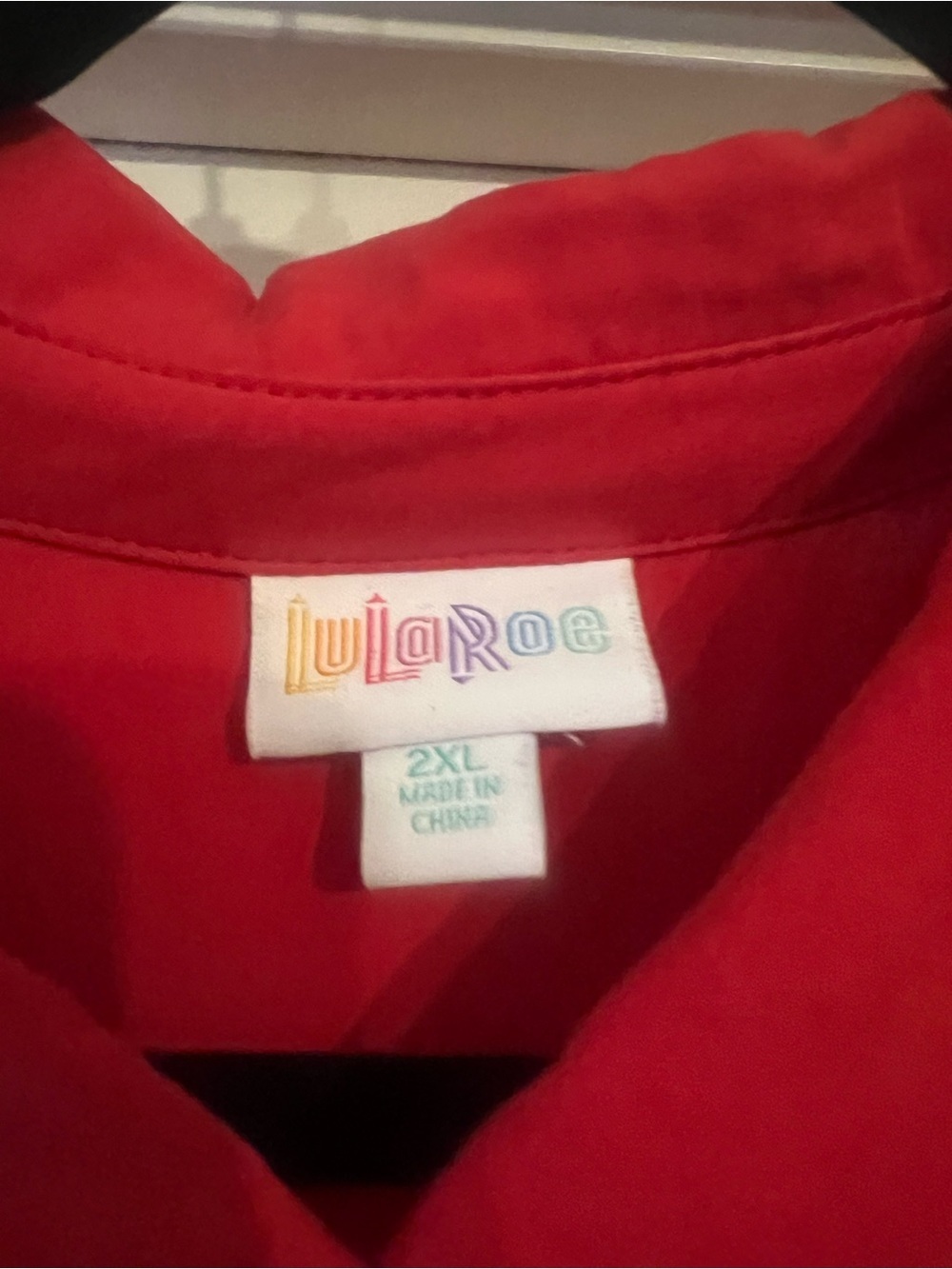 LuLaRoe Bright Red Helene Dress 2XL - Picture 2 of 2